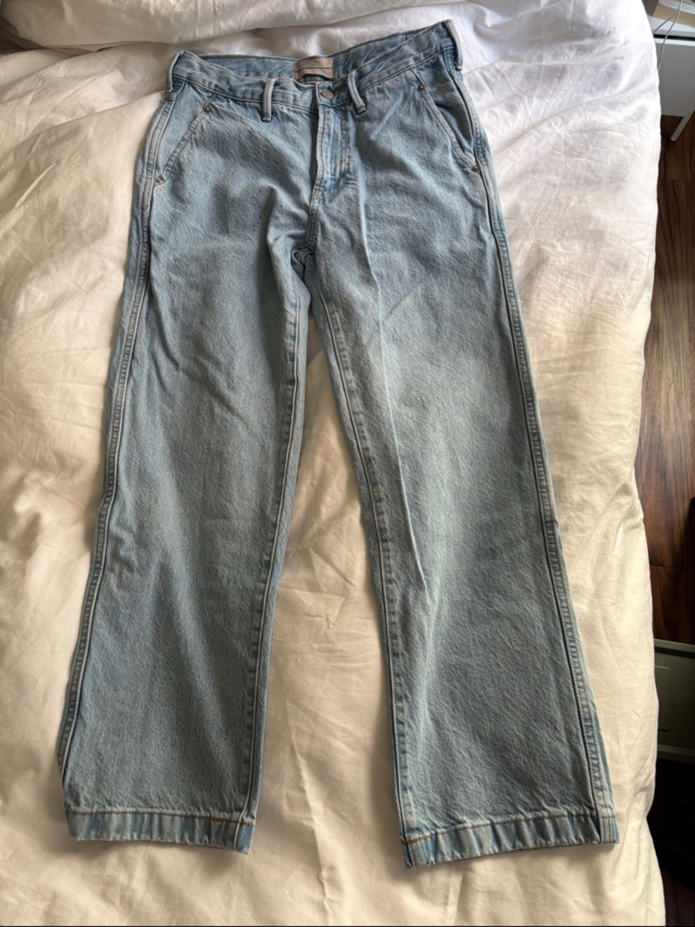 Everlane light Blue cinched wait utility Straight-Leg Jeans